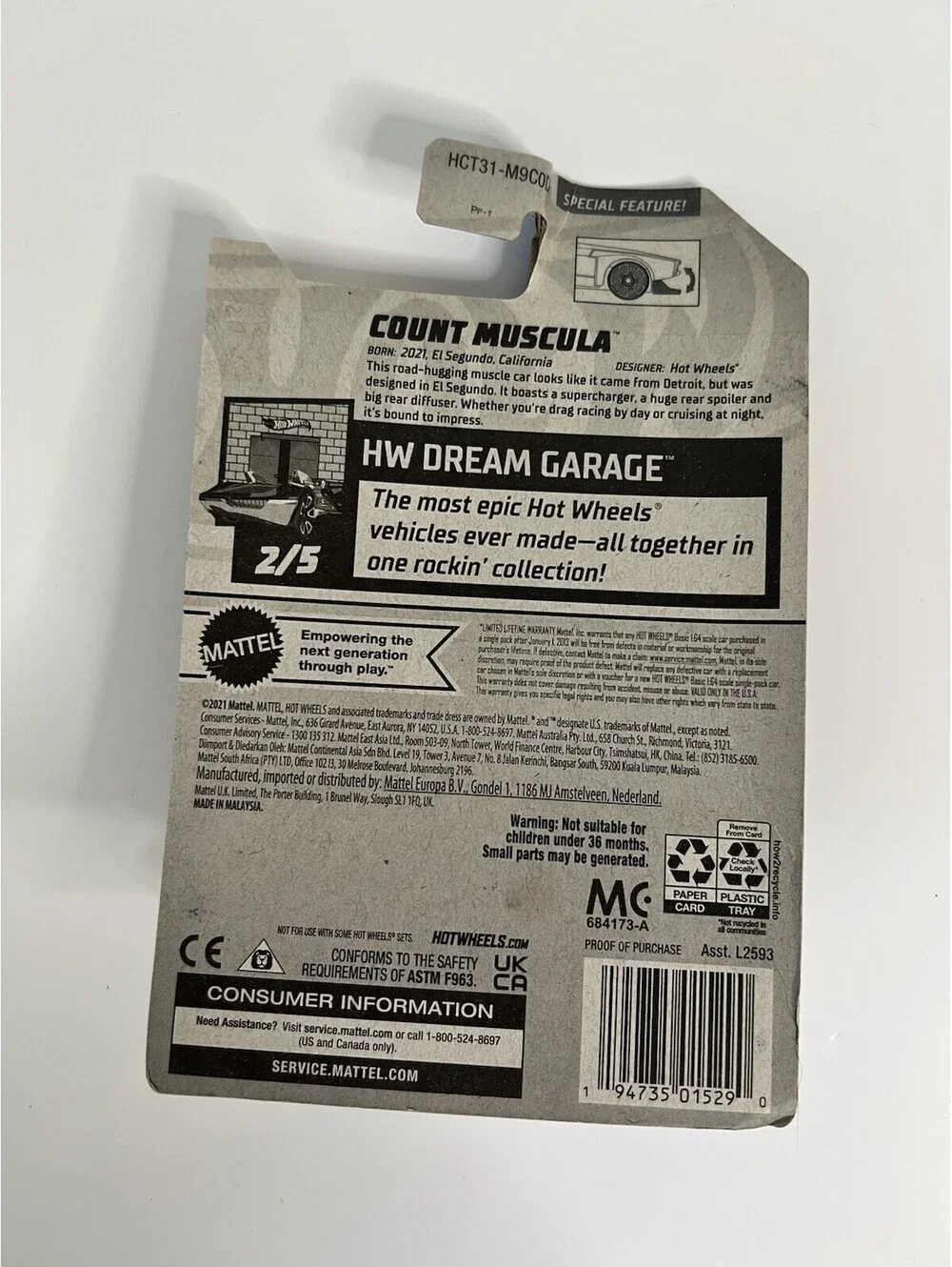 Hot Wheels 2022 Count Muscula Dream Garage 2/5- 83/250 Red